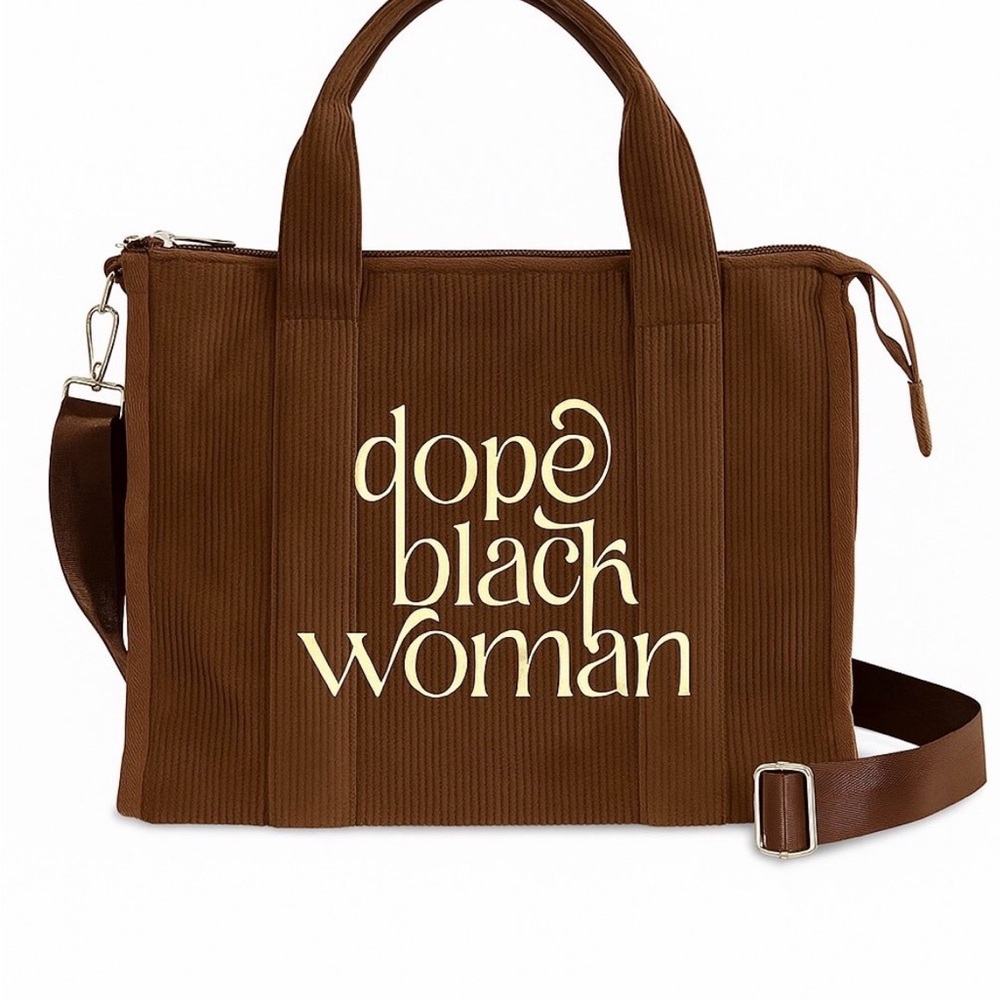 Brown Tote Bag with Inspirational Print